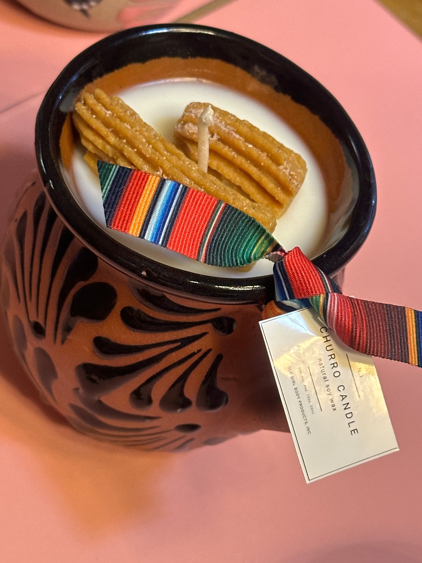 Churro Soy Candle Talavera Mug 16 oz