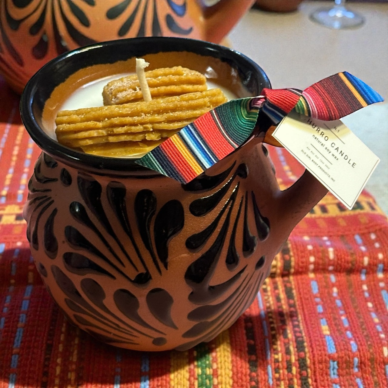 Churro Soy Candle Talavera Mug 16 oz