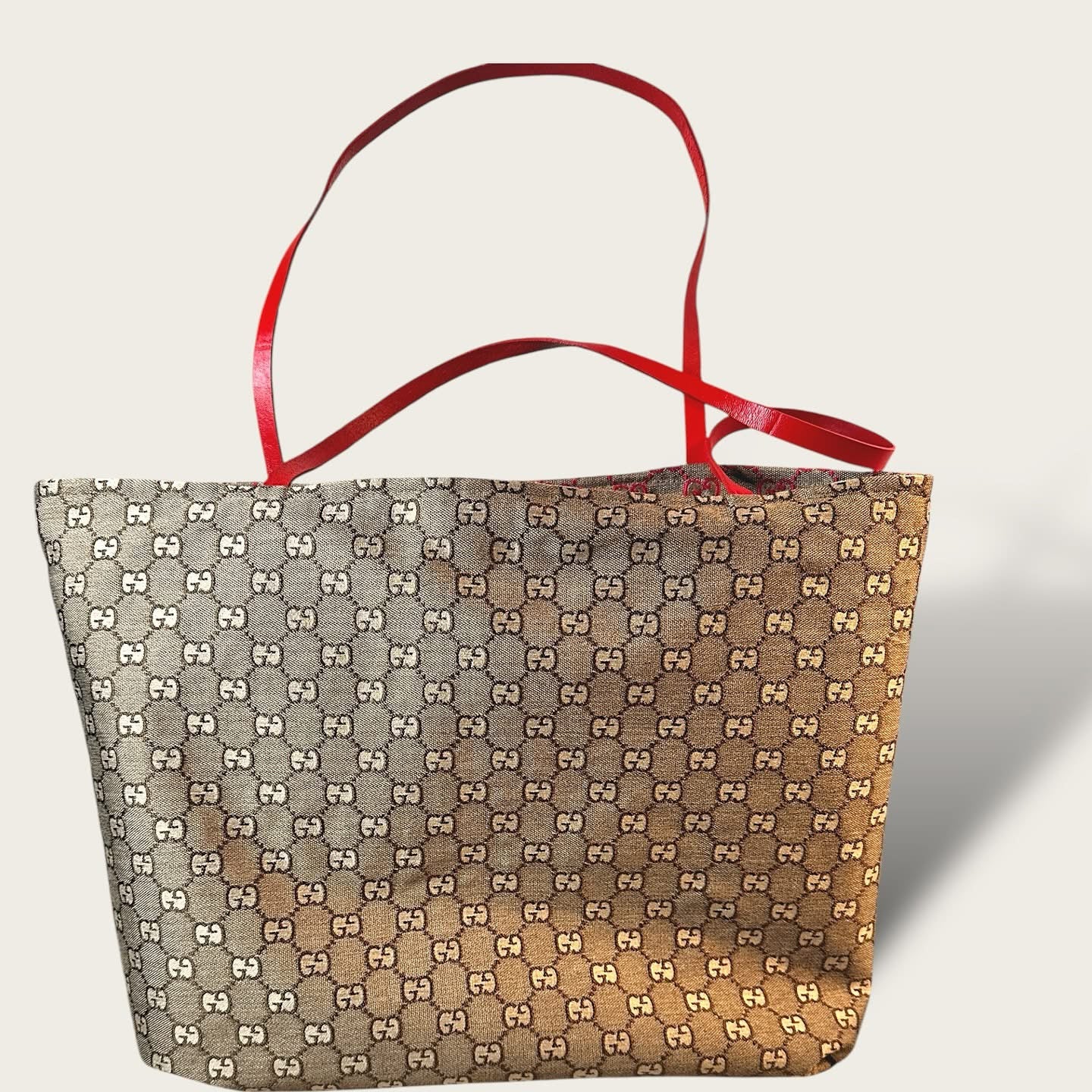 Mamacita Reversible Tote – Red & Tan GG Edition