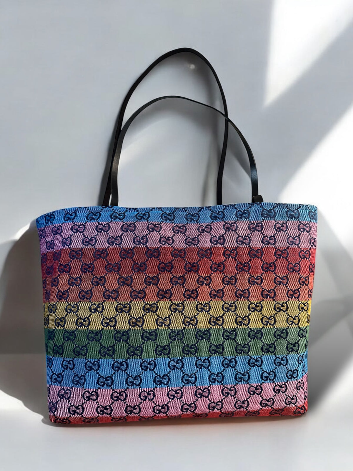 Handmade Reversible Tote – Rainbow GG Canvas
