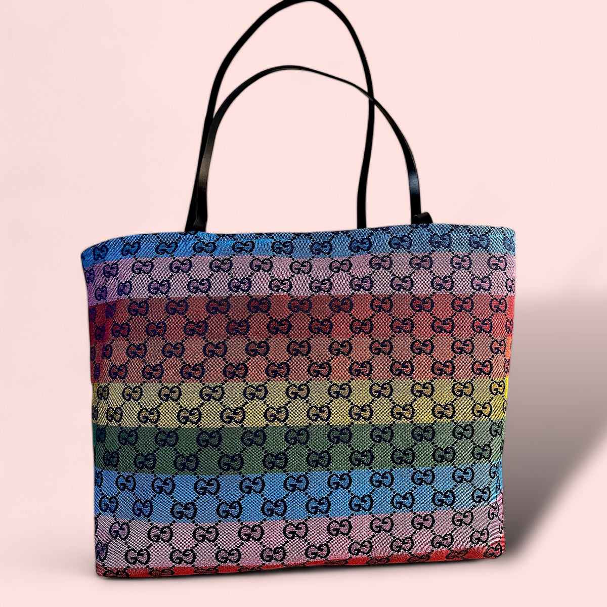 Handmade Reversible Tote – Rainbow GG Canvas